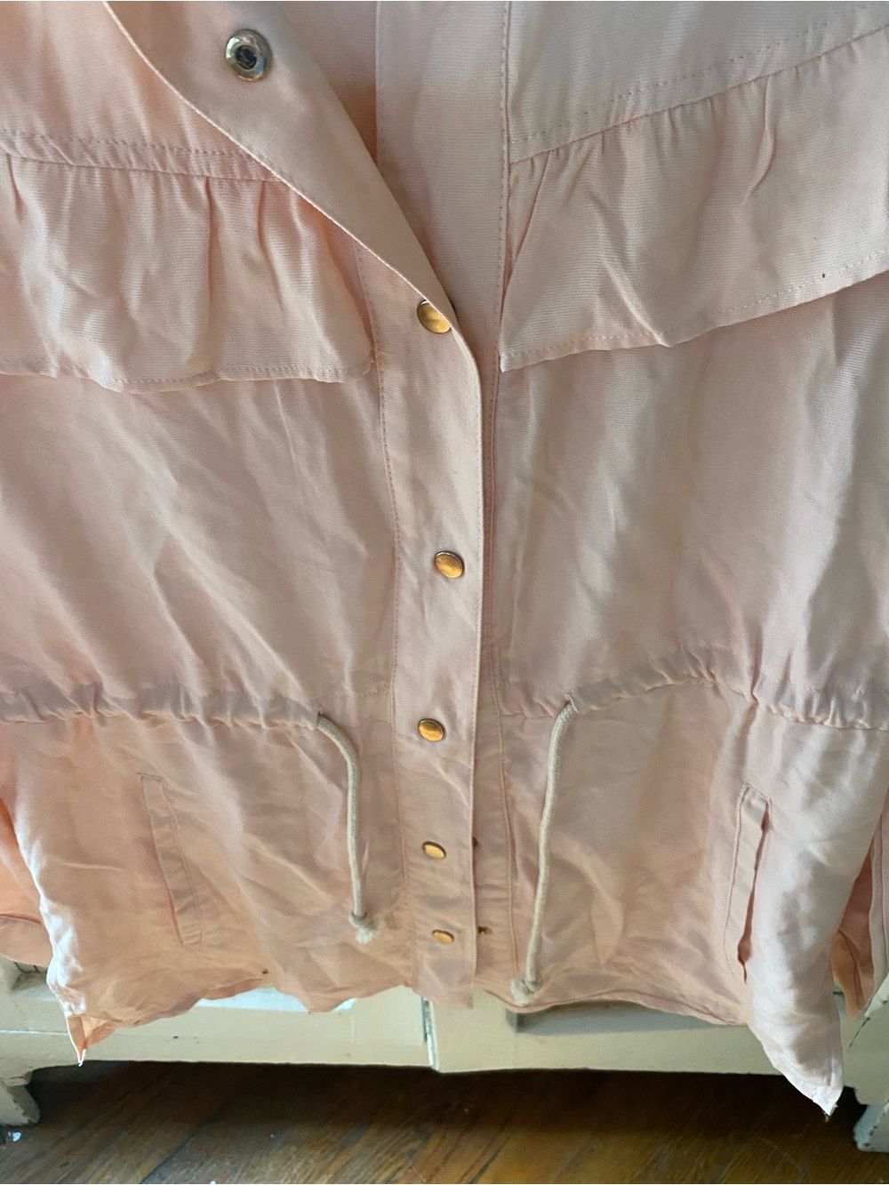 Soft Pink Ruffle-Detail Utility Jacket by Baby Phat - Picture 4 of 6
